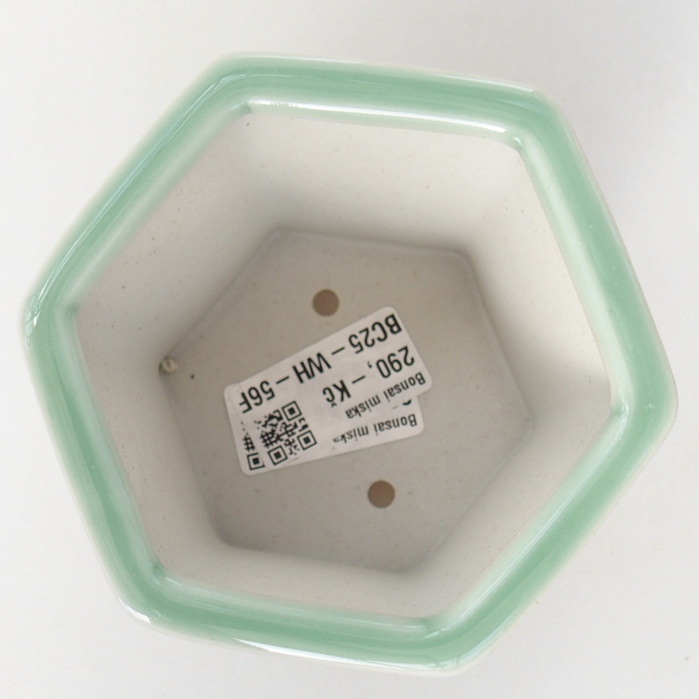 Ceramic bonsai bowl 10,5 x 9,5 x 8,5 cm, green