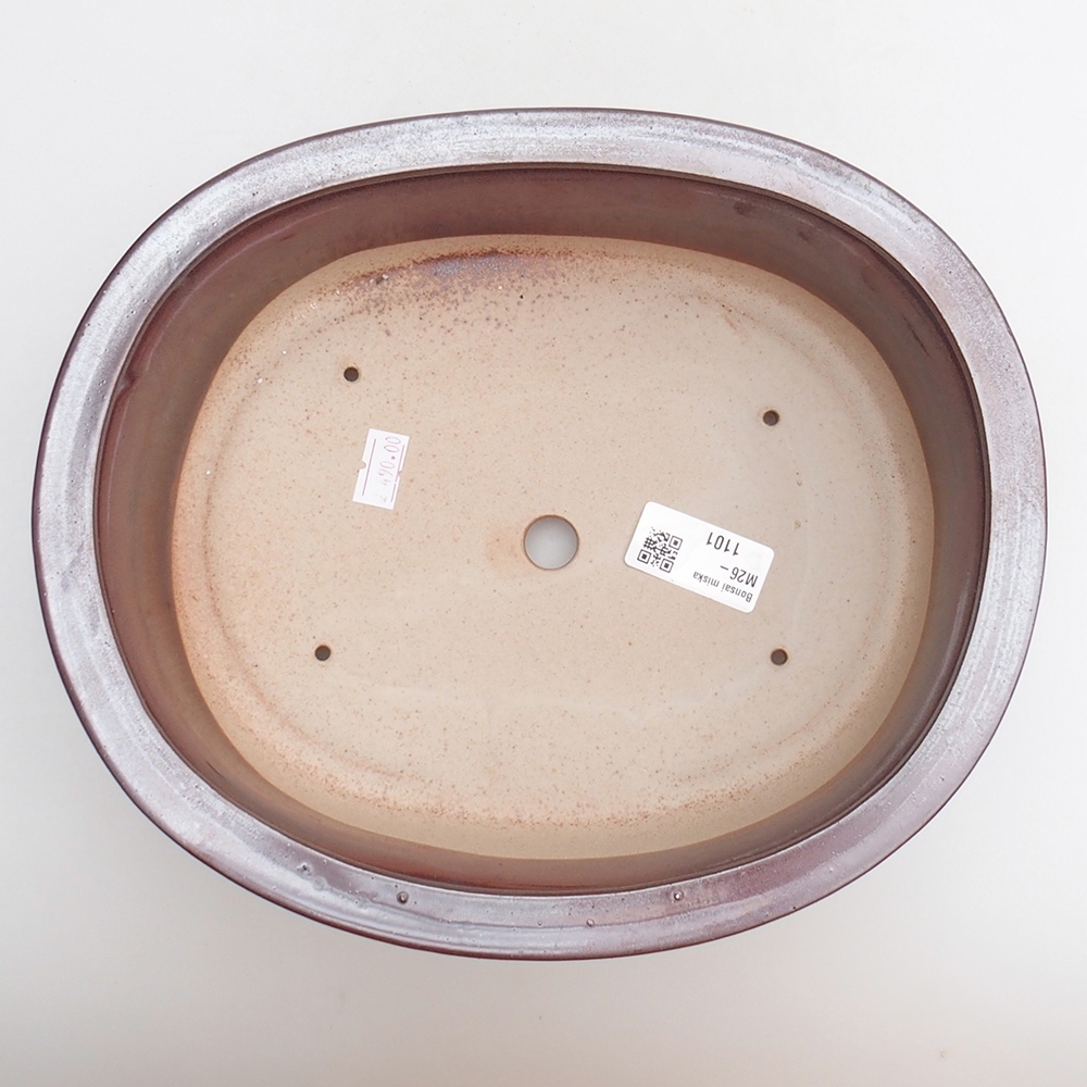 Ceramic bonsai bowl 25 x 20,5 x 8 cm, burgundy
