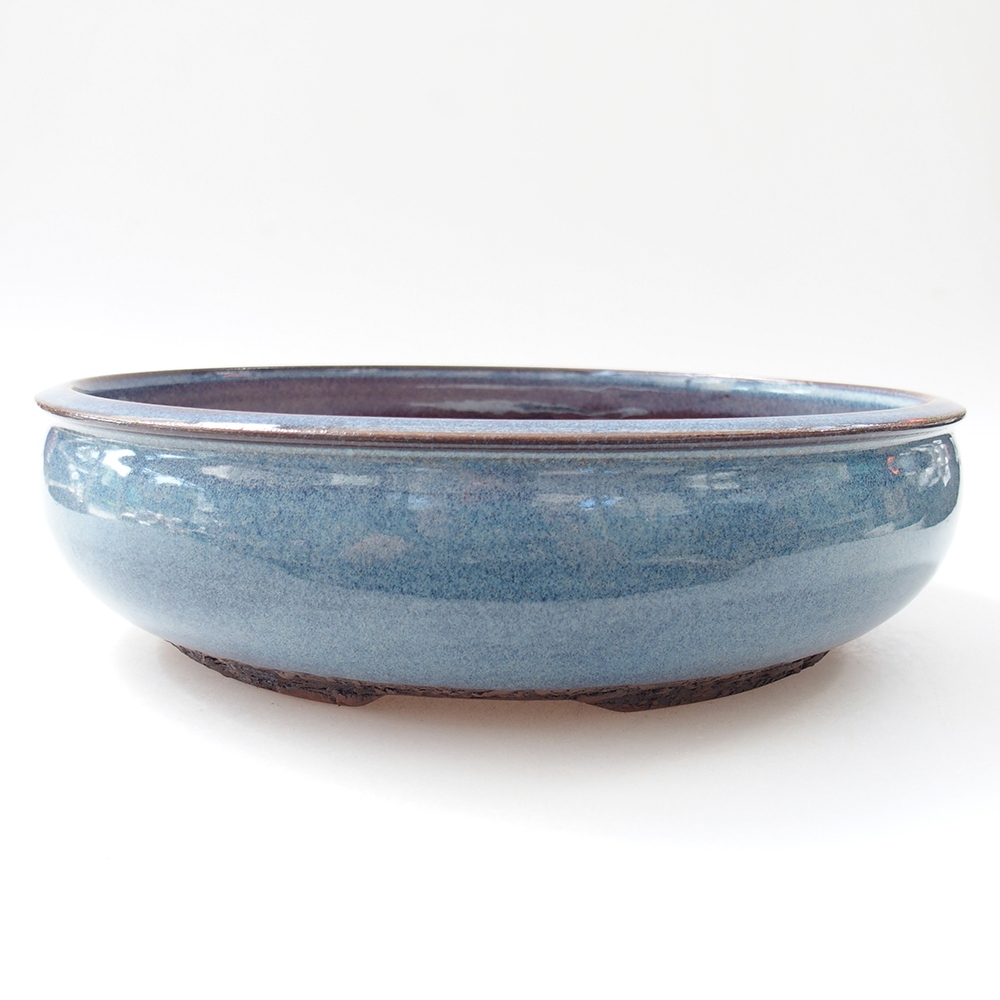 Ceramic bonsai bowl 26 x 26 x 6,5 cm, colour blue