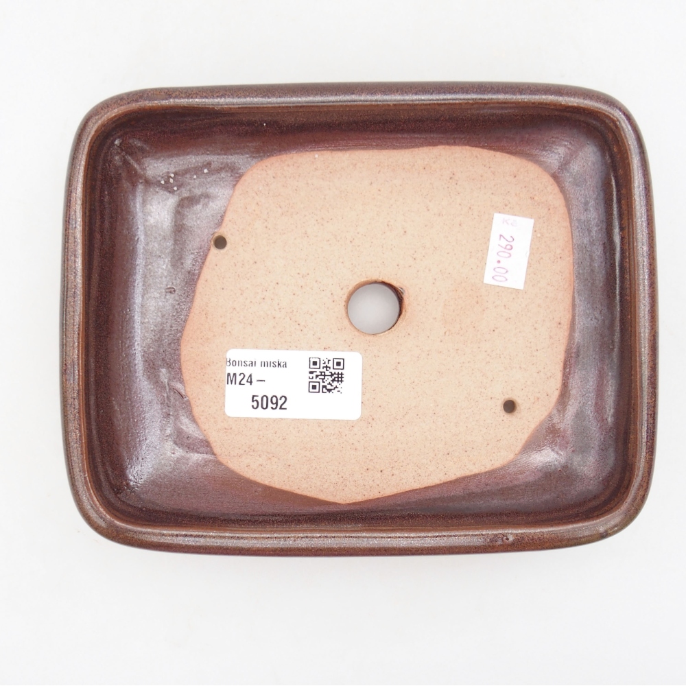 Ceramic bonsai bowl 17 x 14 x 3,5 cm, color brown