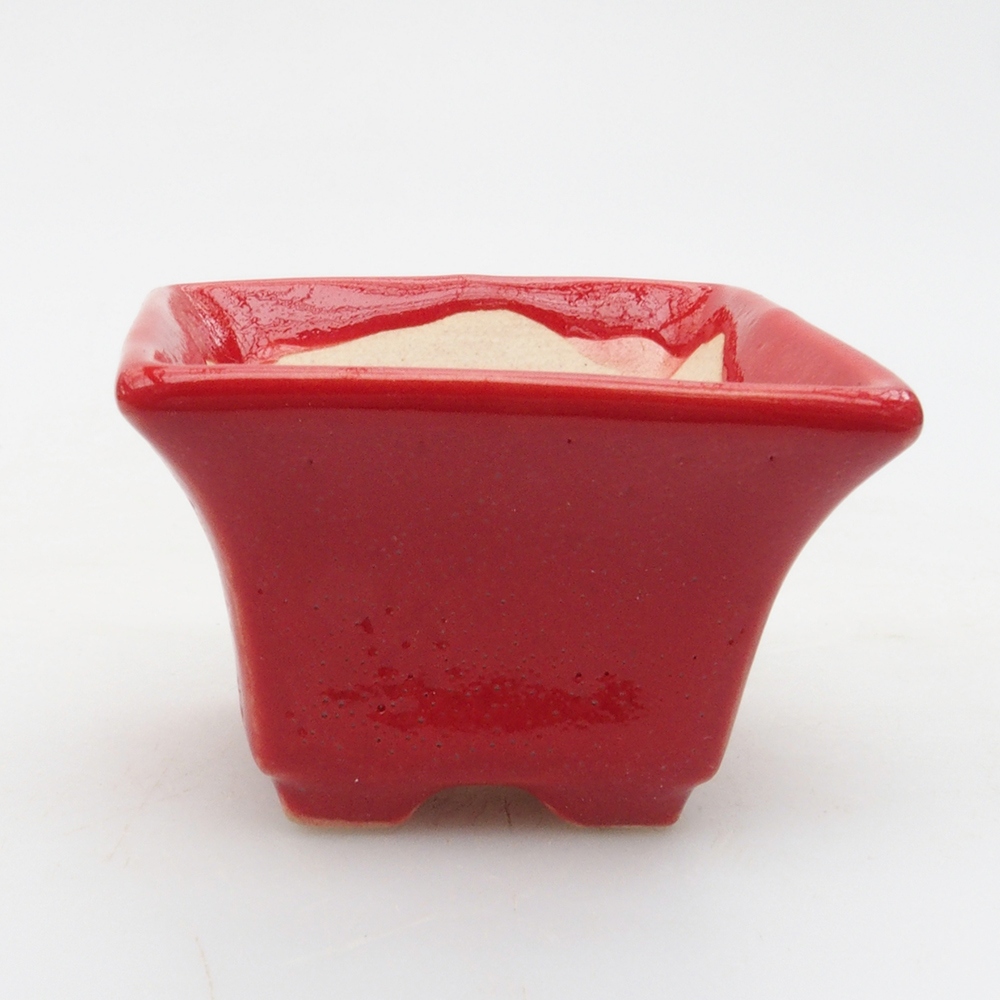 Mini bonsai bowl  5,5 x 5,5 x 3,5 cm, color red