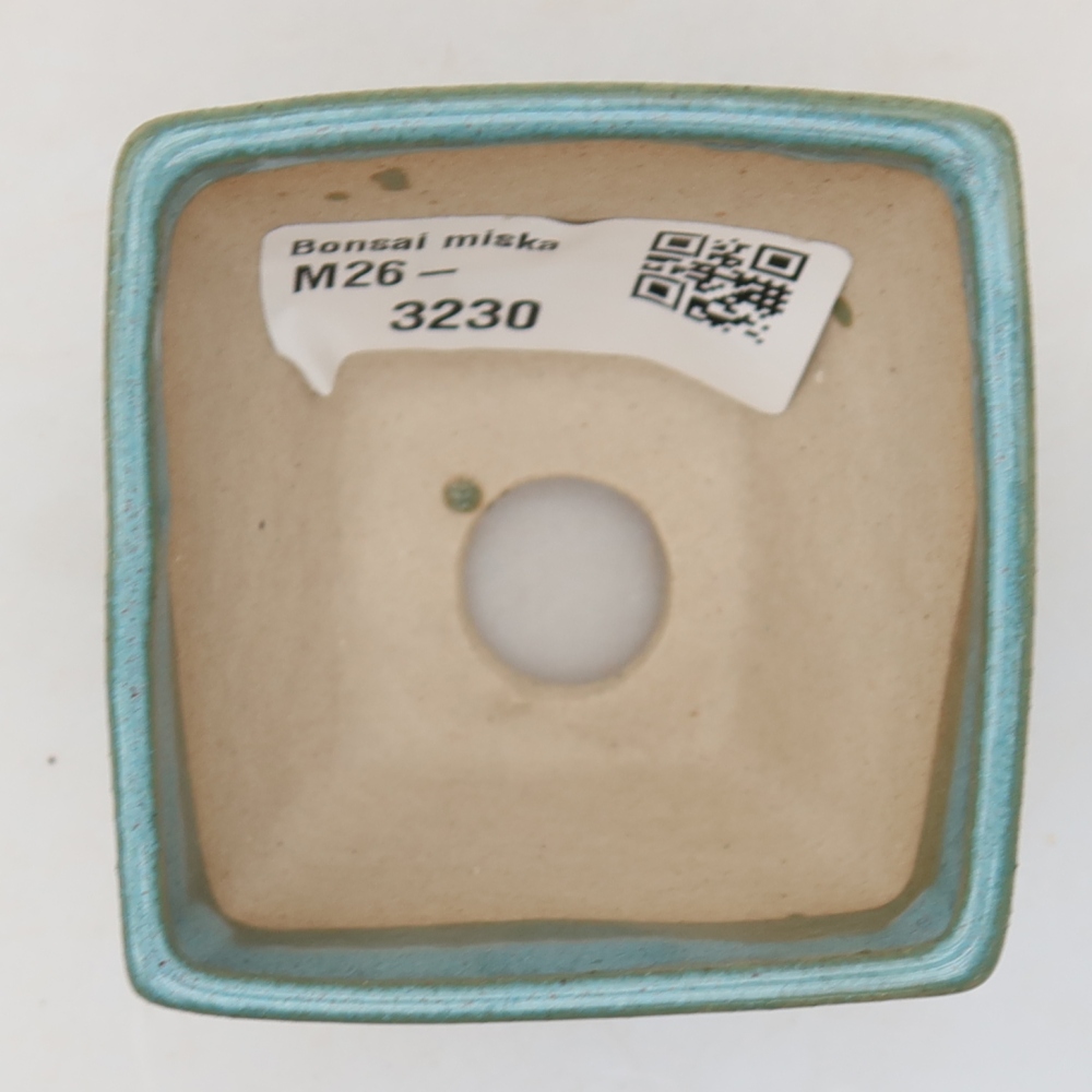 Ceramic bonsai pot, 5.5 x 5.5 x 4.5 cm, blue