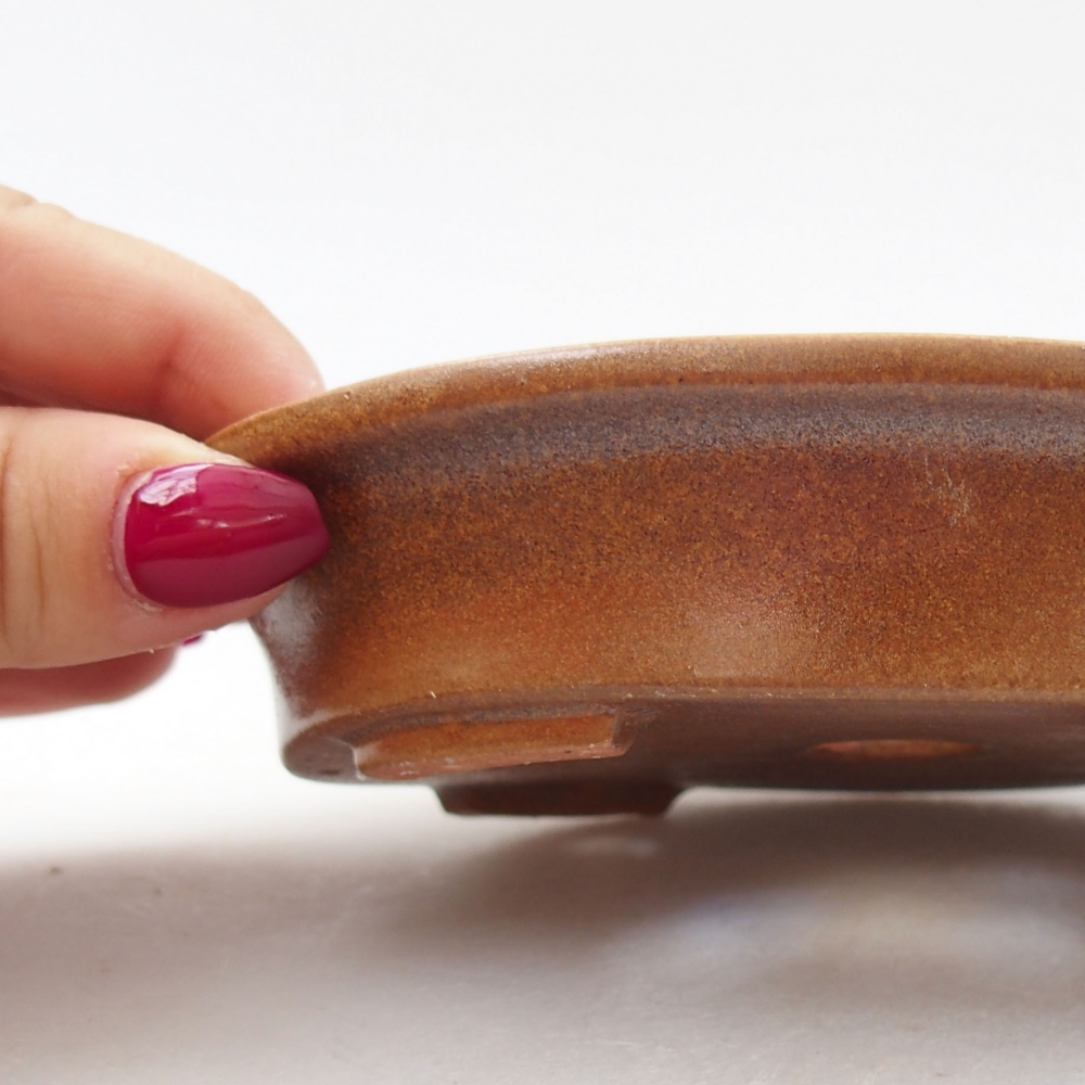 Ceramic bonsai bowl  13 x 11 x 3 cm, color brown