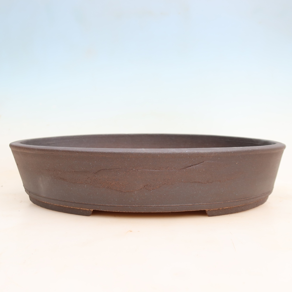 Ceramic bonsai pot, 38 x 30.5 x 7.5 cm, brown