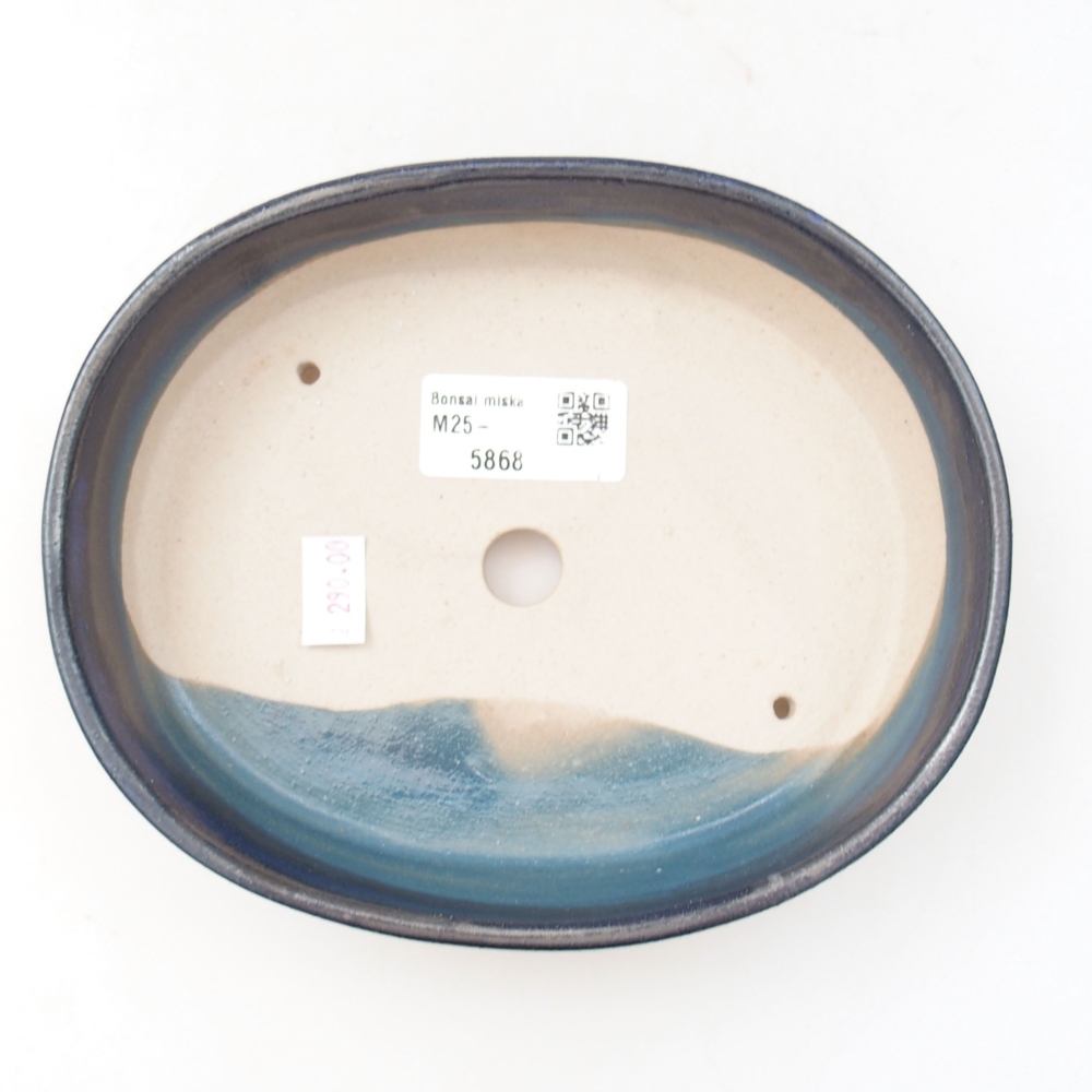 Ceramic bonsai bowl 17 x 14 x 4 cm, color blue
