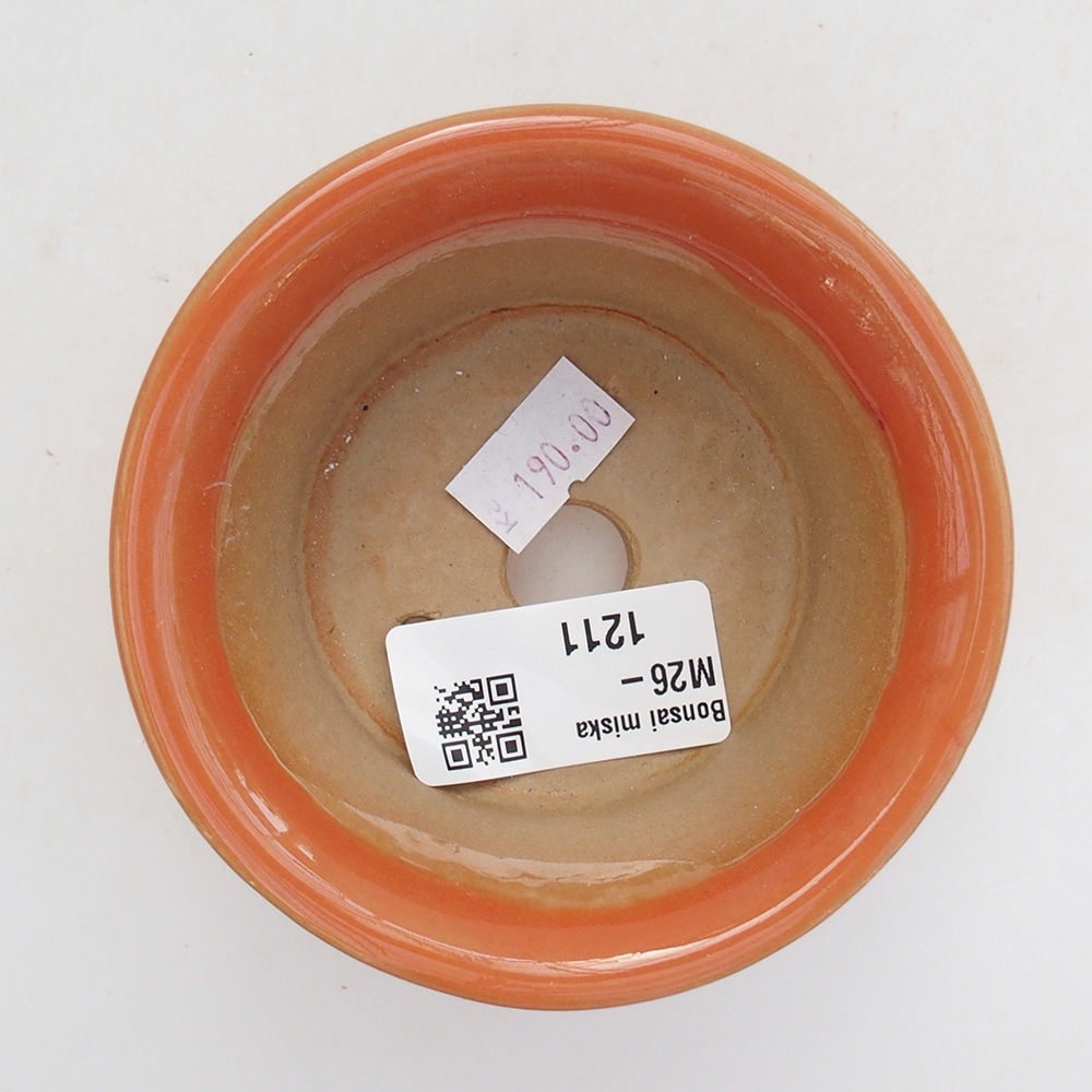 Ceramic bonsai bowl 9 x 9 x 5 cm, orange