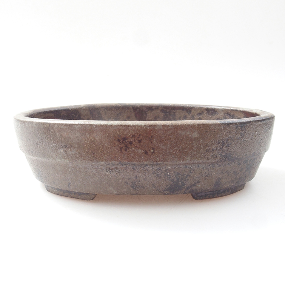 Ceramic bonsai bowl 13,5 x 10,5 x 3,5 cm, color brown