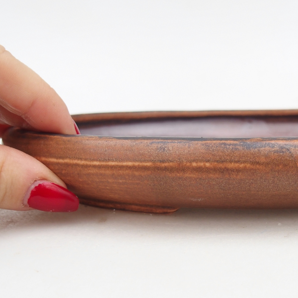 Ceramic bonsai bowl 22 x 17 x 3 cm, pink