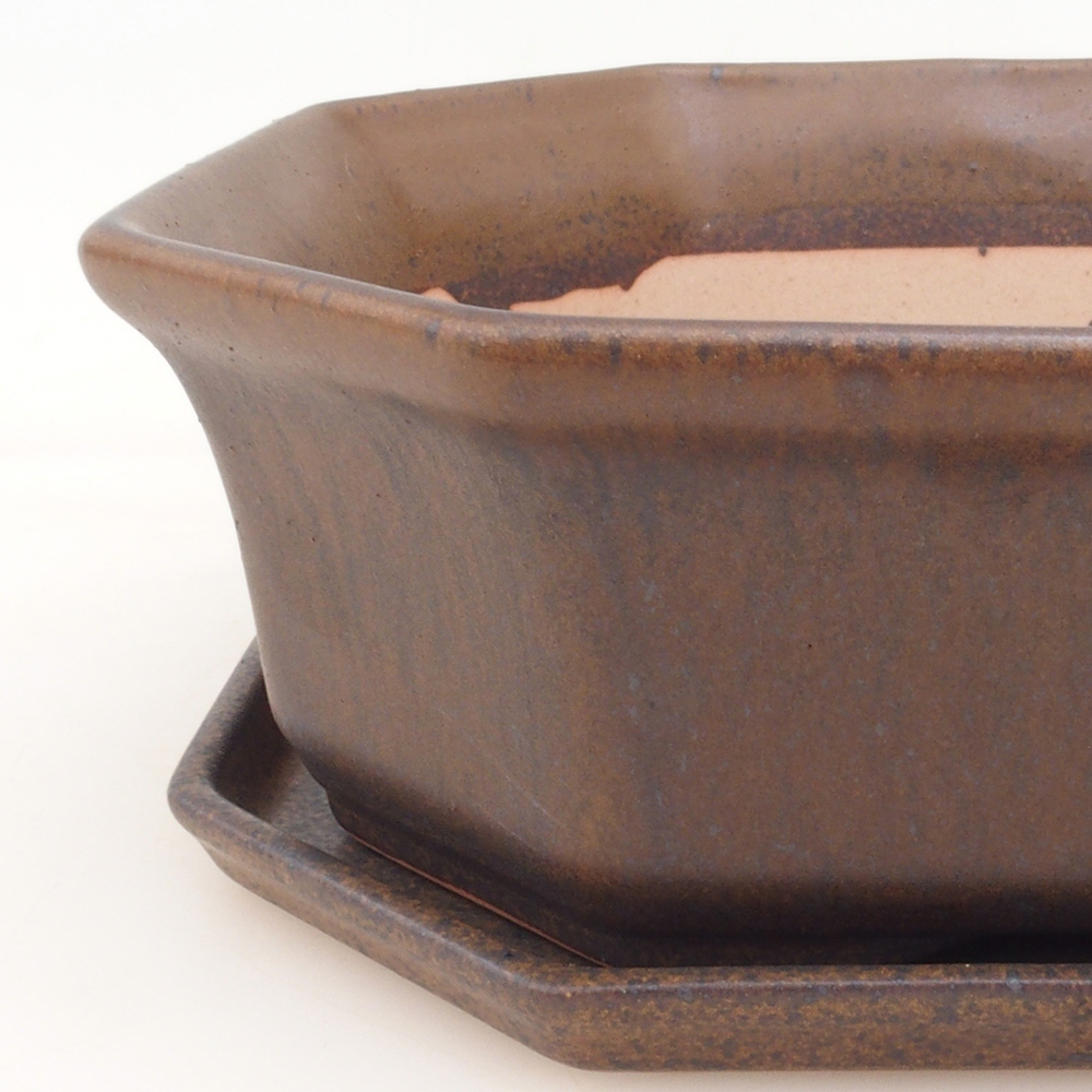 Bonsai bowl + bowl H14 - brown