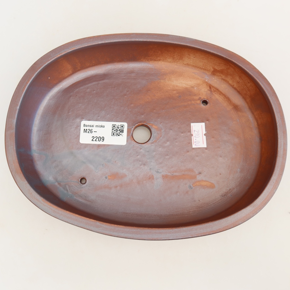 Ceramic bonsai bowl 22 x 17 x 4 cm, metal colour