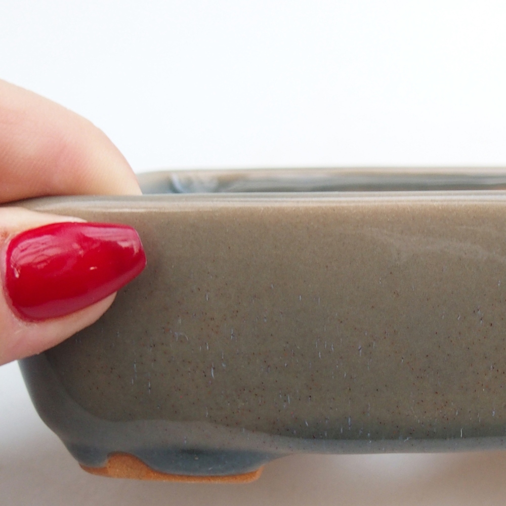 Ceramic bonsai bowl 12 x 10 x 4 cm, grey