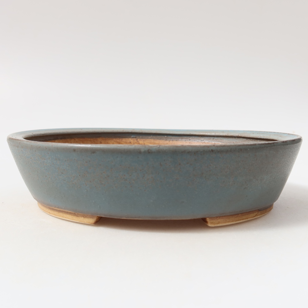 Ceramic bonsai bowl 18,5 x 16,5 x 4,5 cm, colour blue