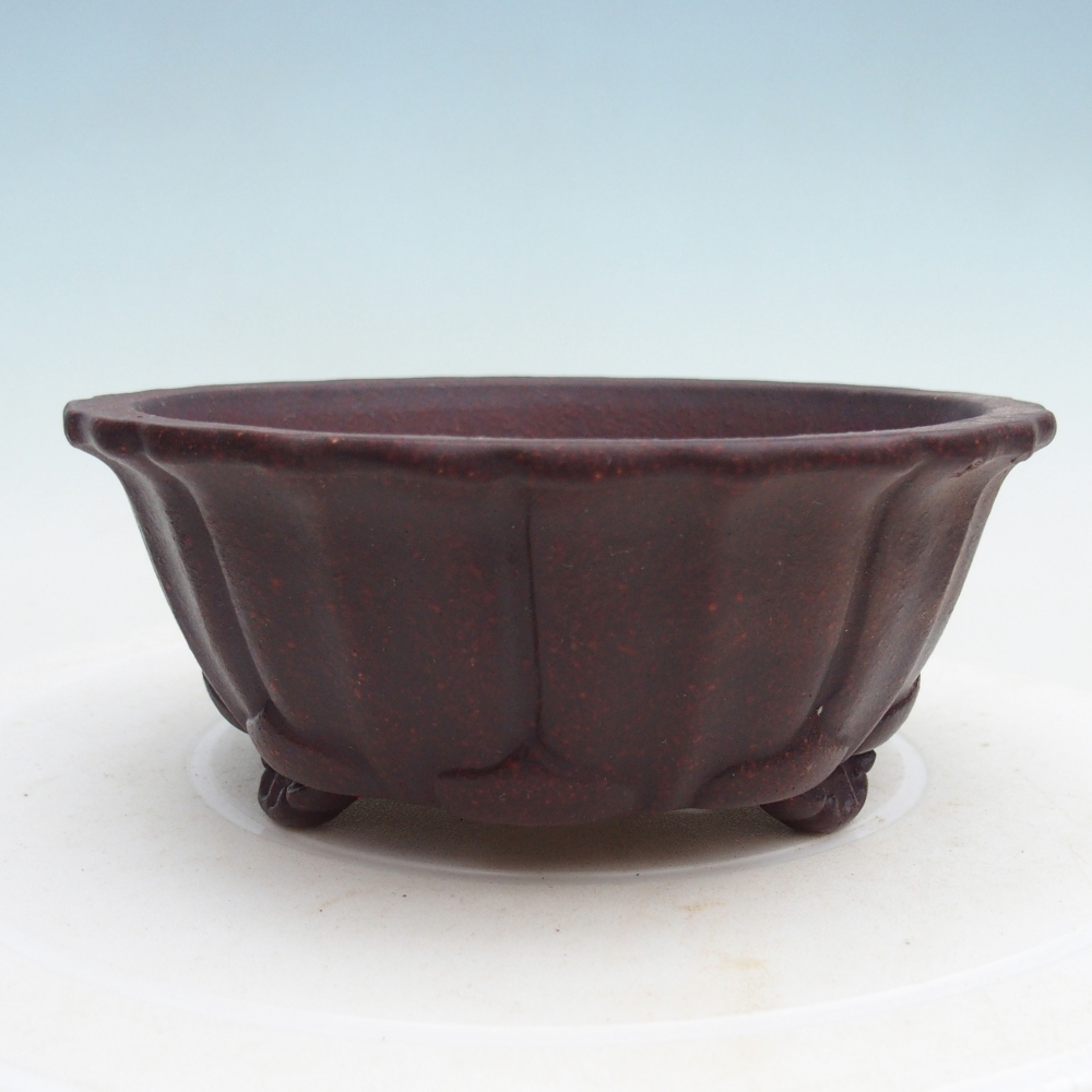 Ceramic bonsai bowl 16 x 16 x 7 cm, brown