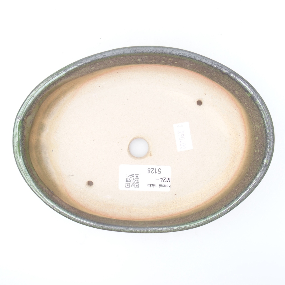 Ceramic bonsai bowl  18,5 x 13,5 x 4,5 cm, color green