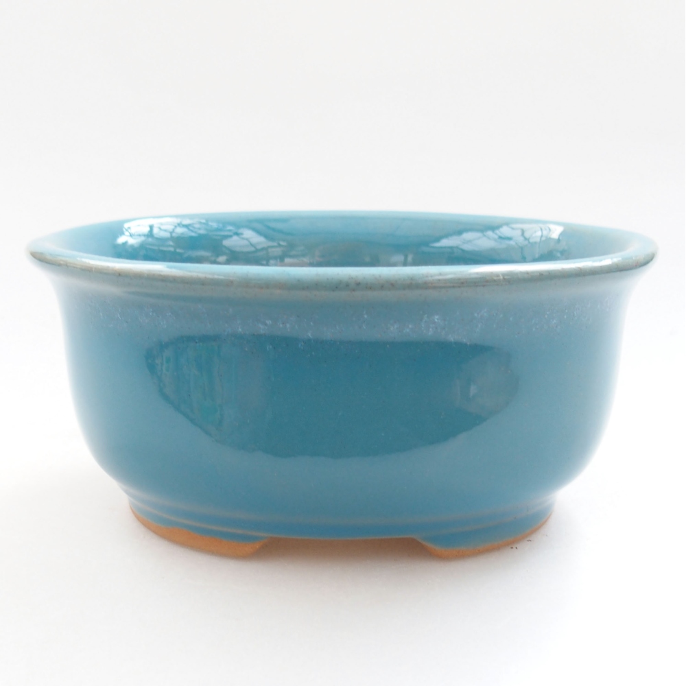 Ceramic bonsai bowl 12,5 x 10,5 x 5,5 cm, color blue