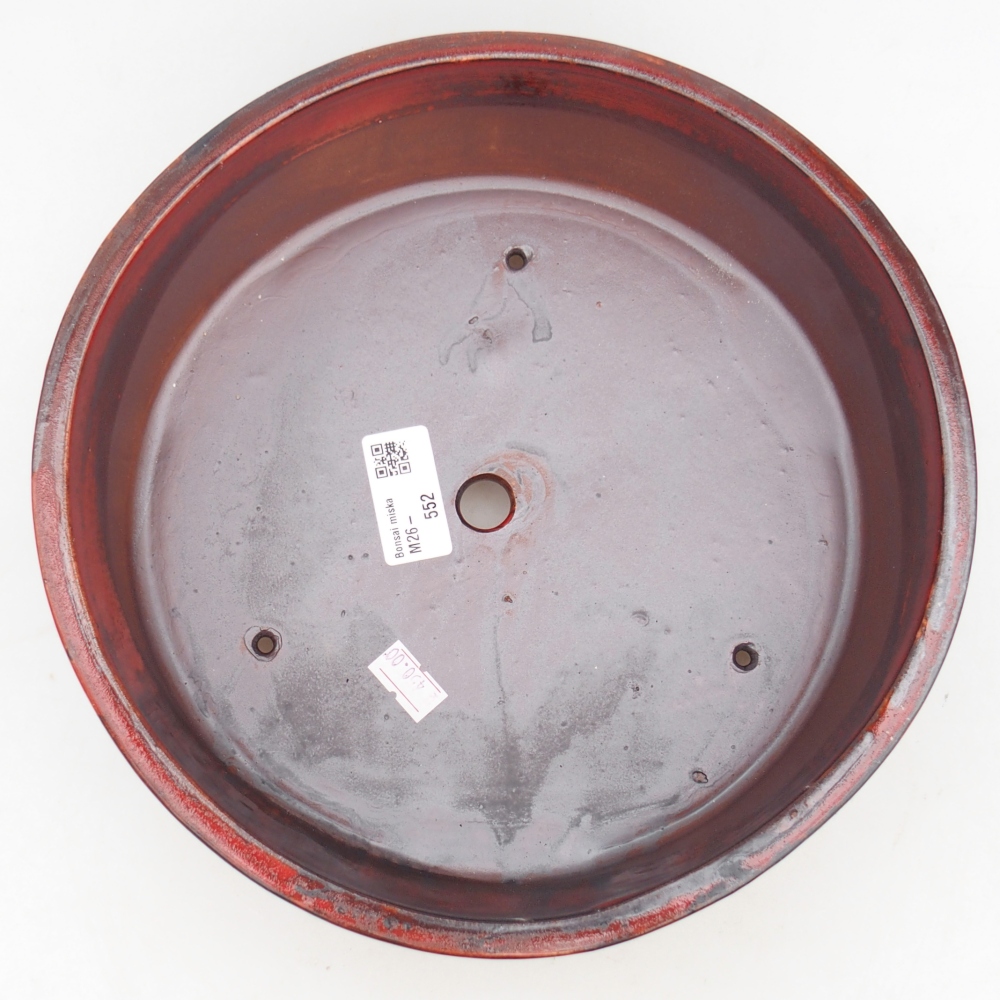Ceramic bonsai bowl 24,5 x 24,5 x 7 cm, colour red