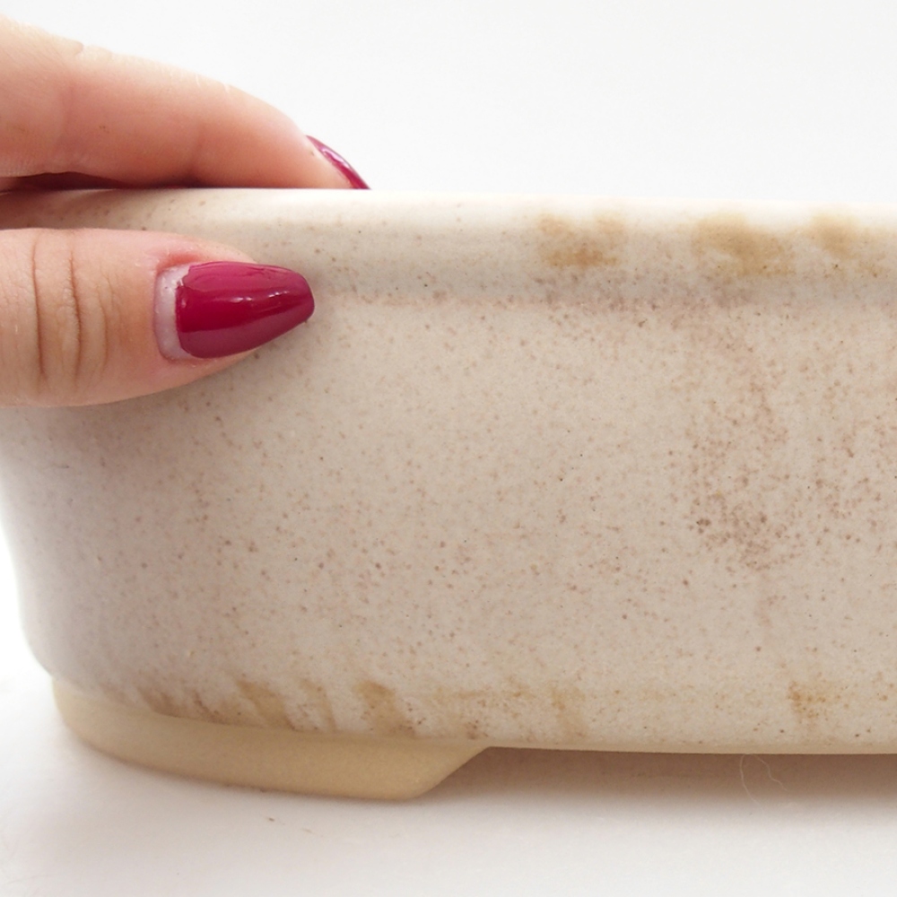 Ceramic bonsai bowl 31,5 x 26 x 8 cm, color beige