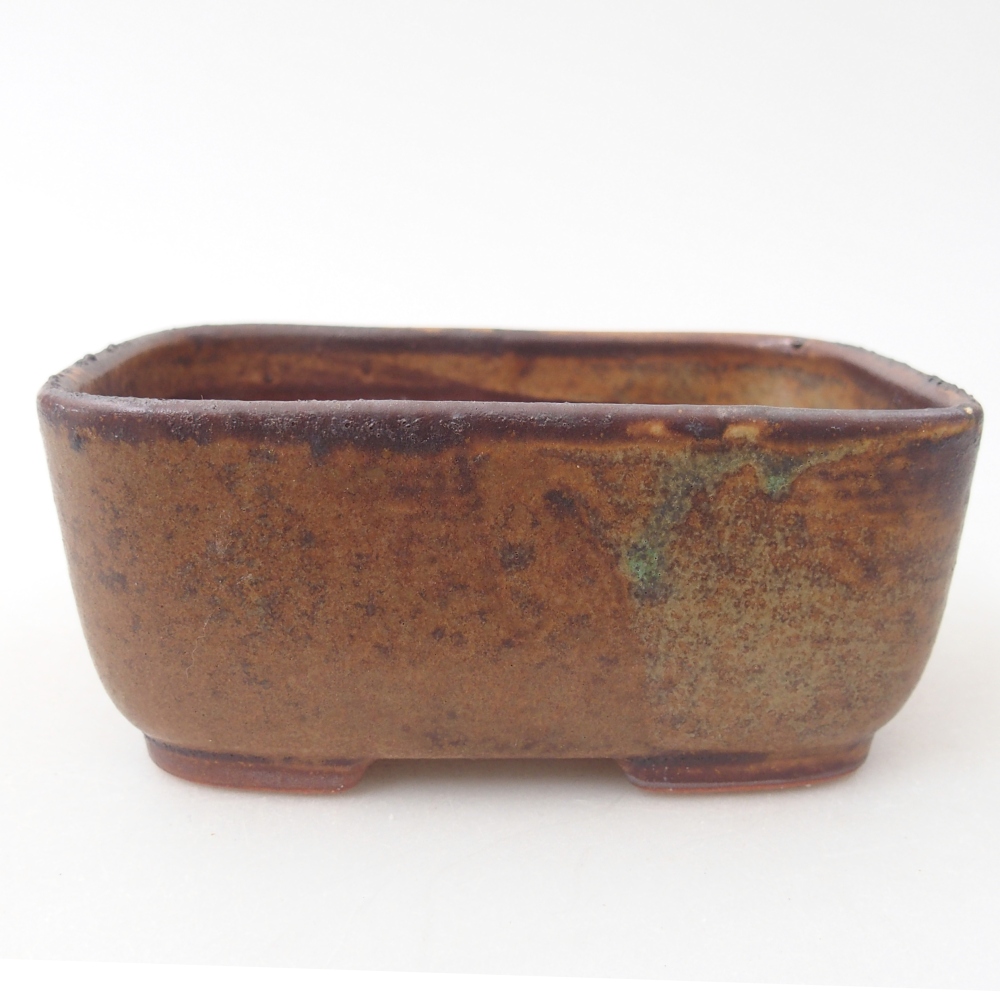 Ceramic bonsai bowl 12,5 x 9,5 x 5 cm, brown