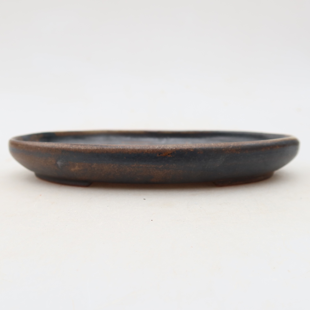 Ceramic bonsai pot, 17 x 12 x 2.5 cm, brown