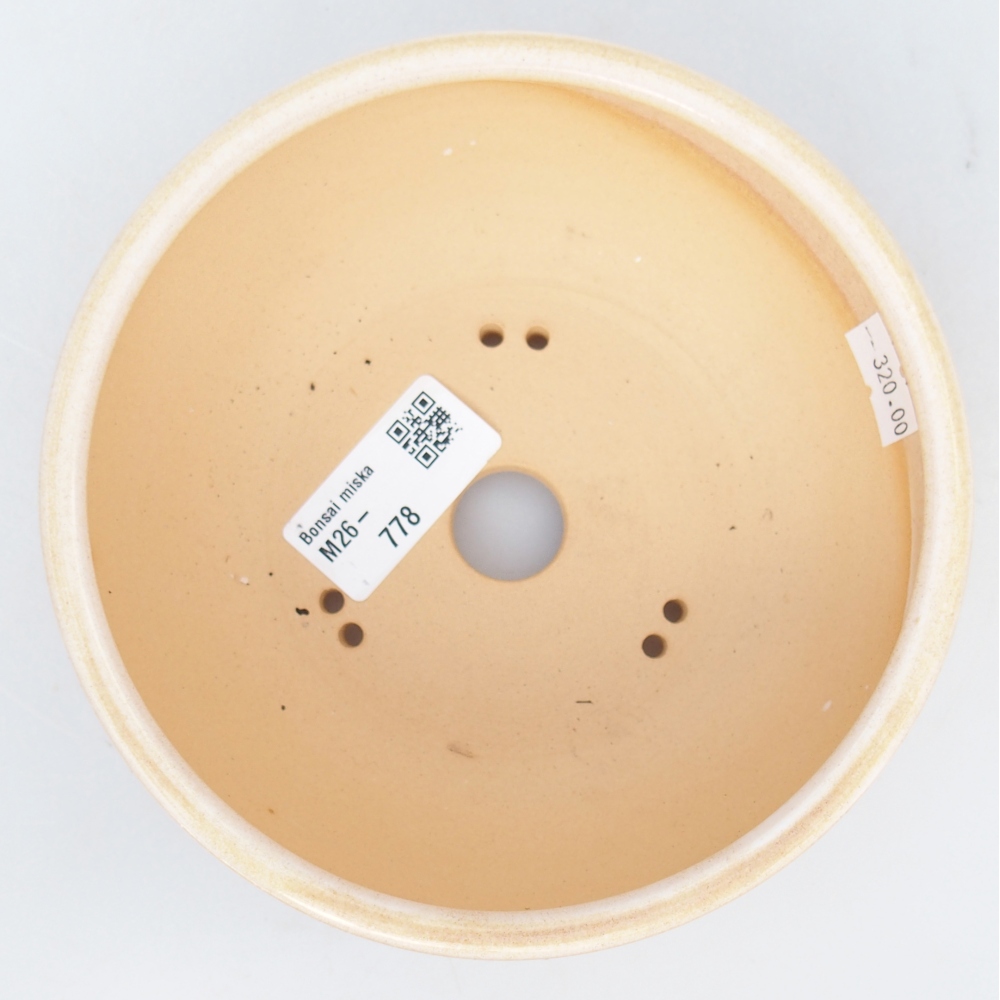 Ceramic bonsai bowl 14,5 x 14,5 x 5,5 cm, colour beige