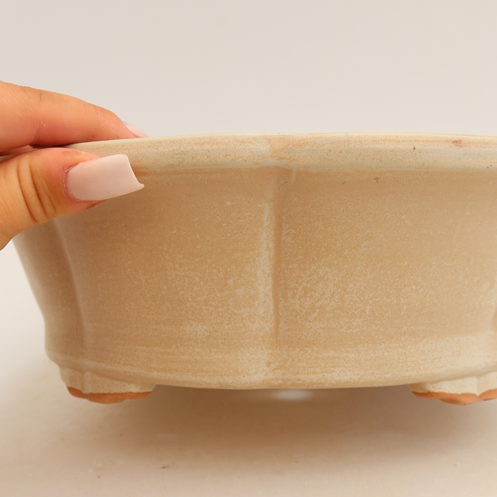 Ceramic bonsai bowl 26 x 26 x 8 cm, colour beige