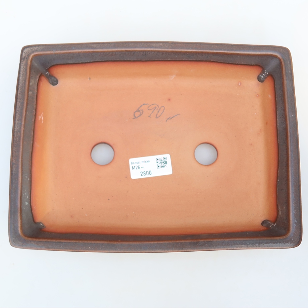 Ceramic Bowl  26 x 20 x 5 cm, brown