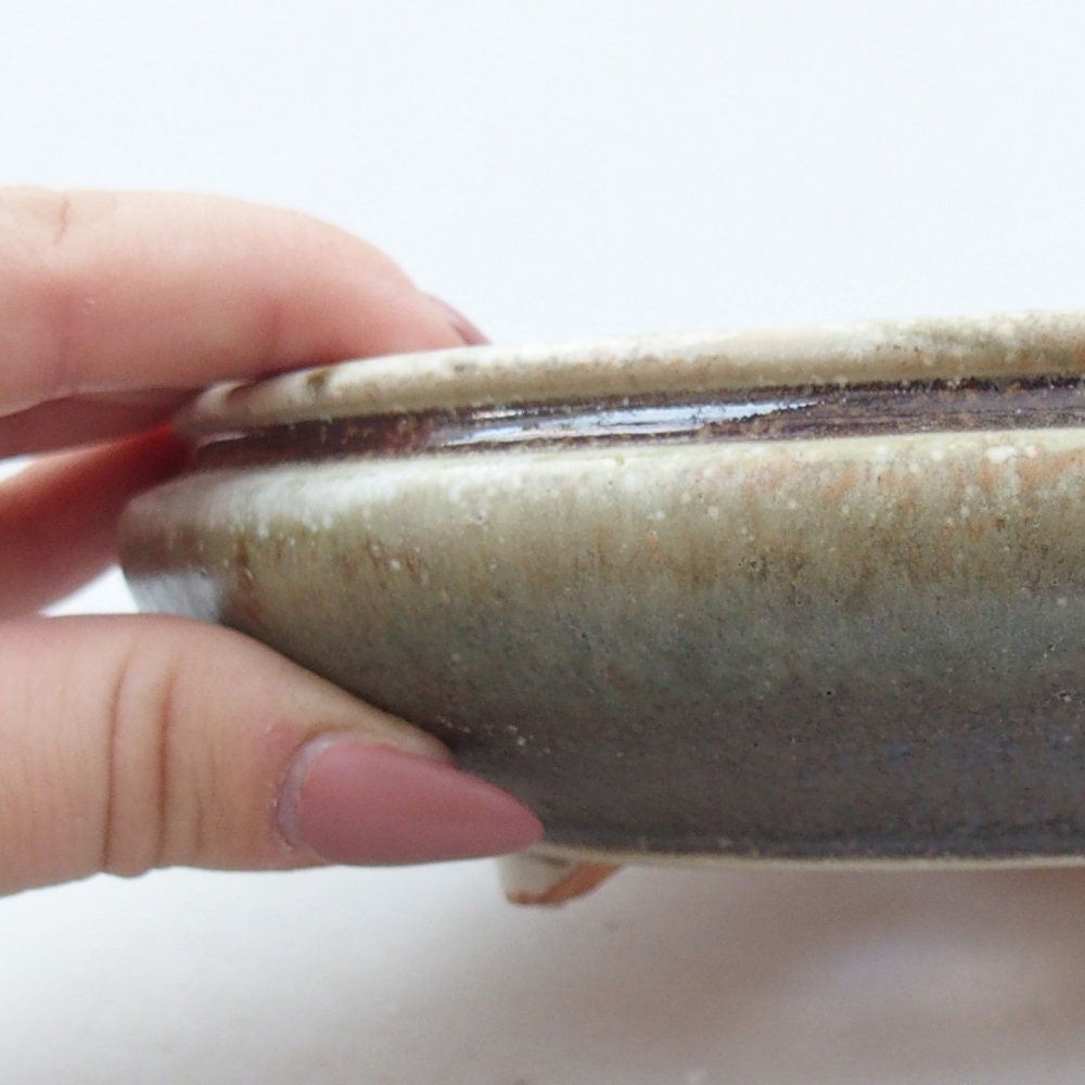 Ceramic bonsai bowl 15 x 15 x 5 cm, green