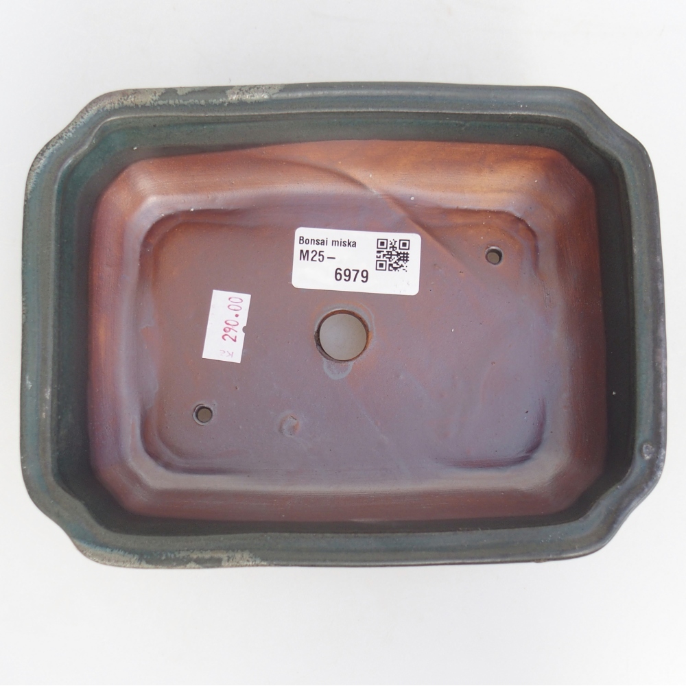 Ceramic bonsai bowl 18 x 13,5 x 5 cm, grey