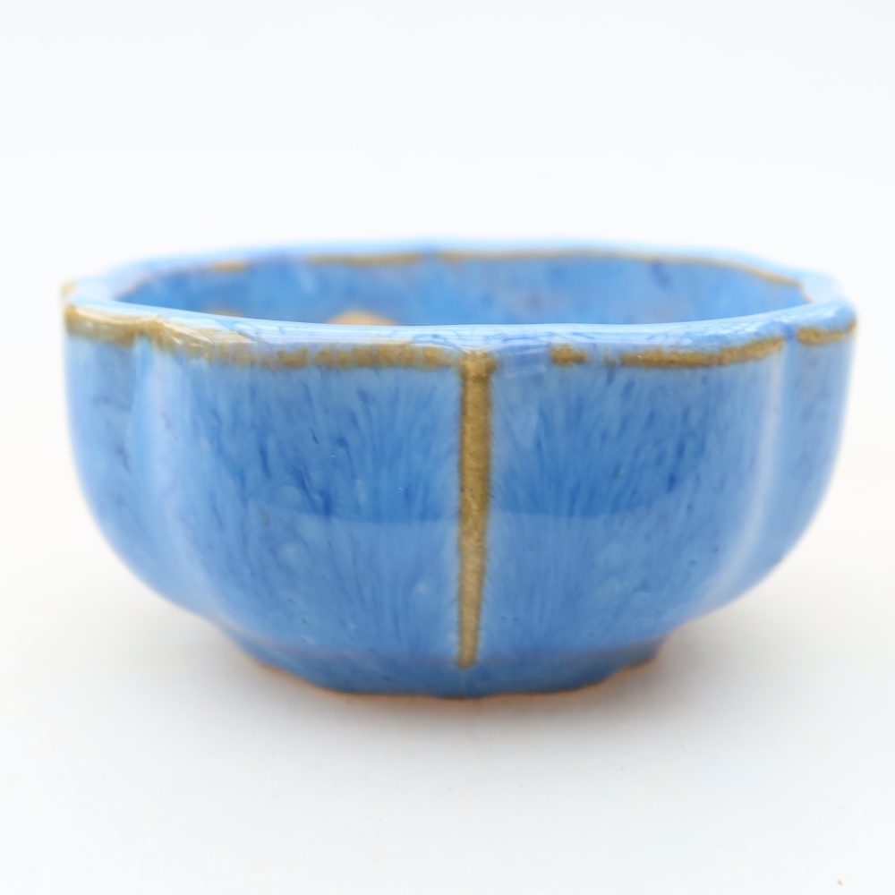 Ceramic bonsai pot, 6 x 6 x 3 cm, blue
