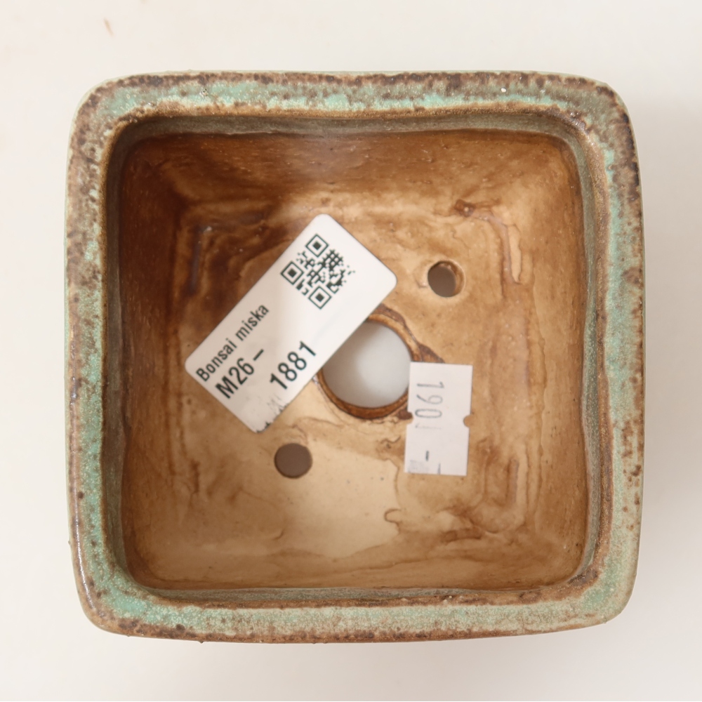 Ceramic bonsai bowl 8,5 x 8,5 x 5,5 cm, green