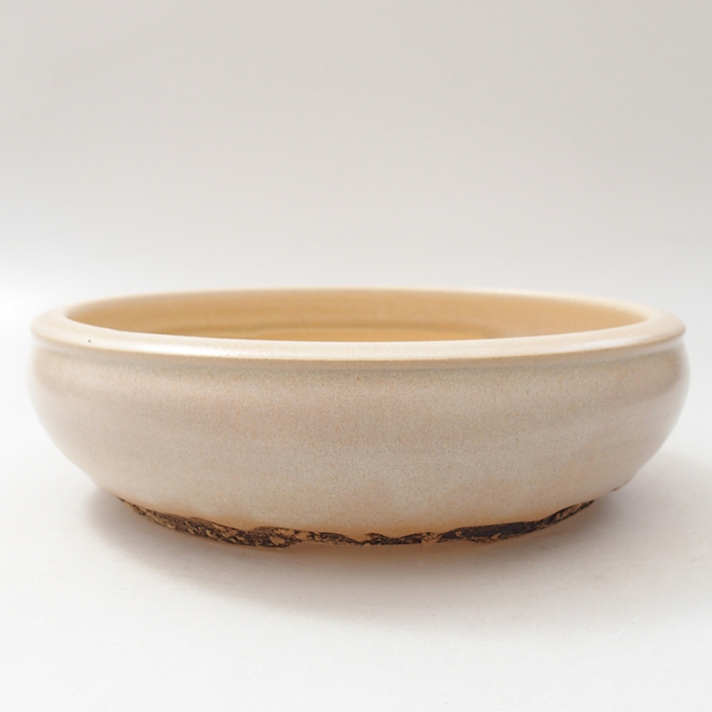 Ceramic bonsai pot 18 x 18 x 5 cm, beige