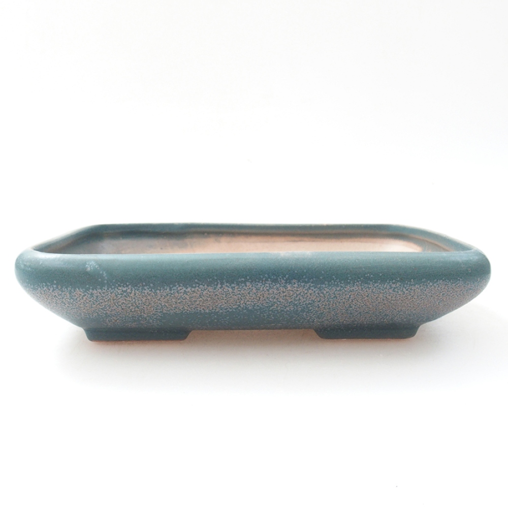 Ceramic bonsai bowl 17 x 13,5 x 3,5 cm, color blue