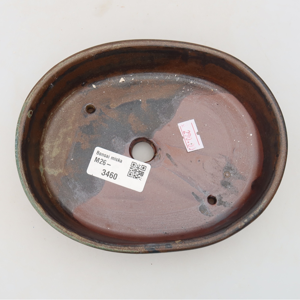 Ceramic bonsai bowl 17 x 14 x 4 cm, brown