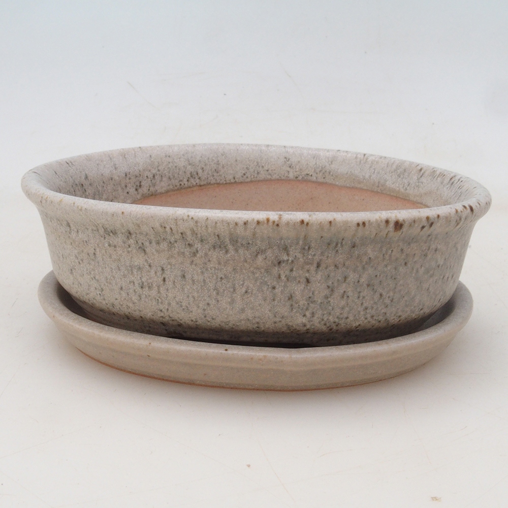 Bonsai bowl + saucer H04 - beige