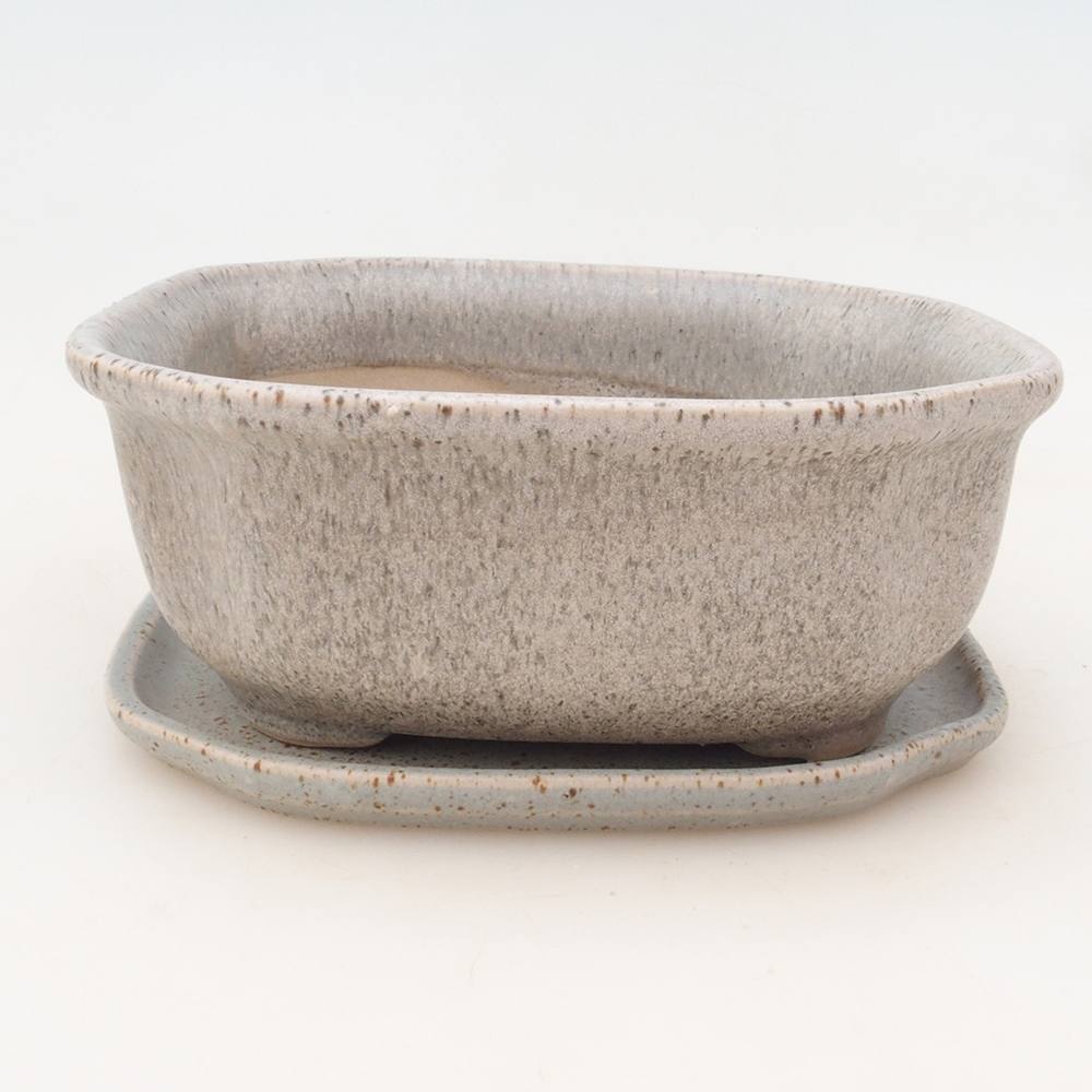 Bonsai bowl + saucer H31 - 14x12x6.5 cm