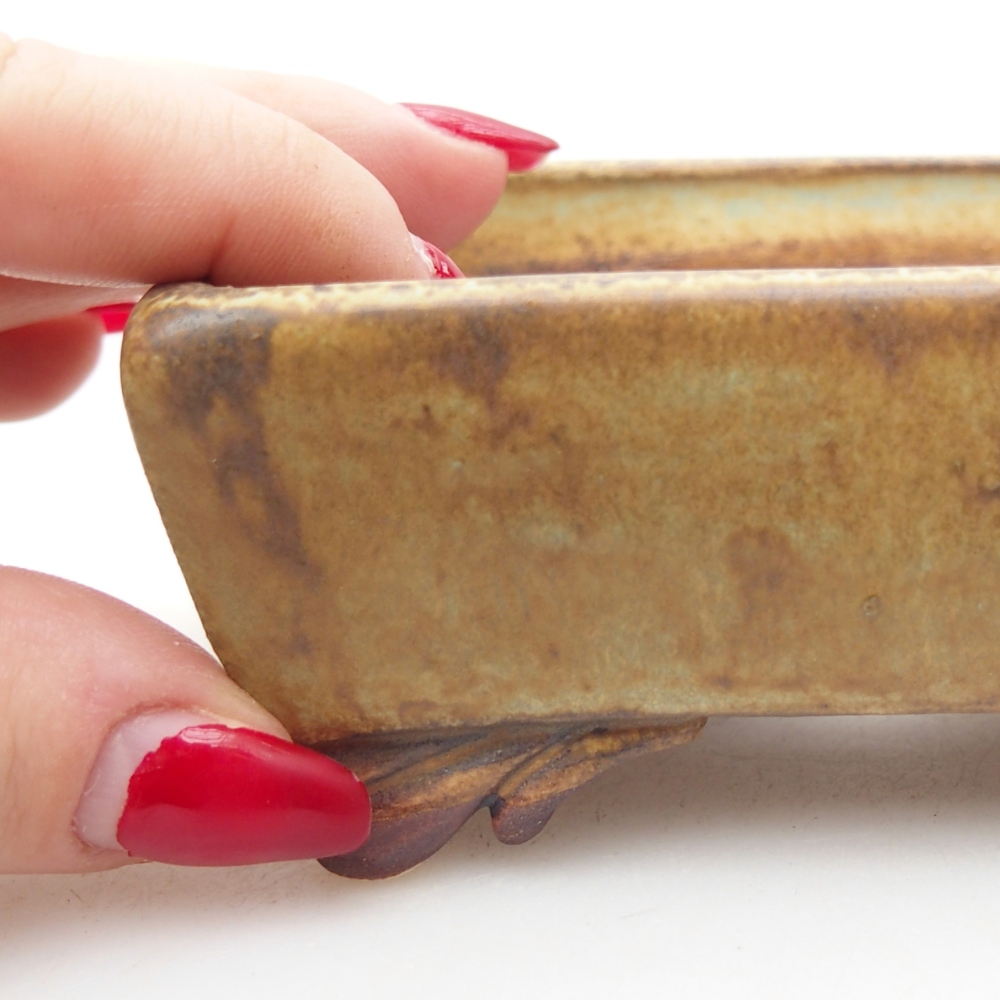 Ceramic bonsai bowl 10 x 8 x 4 cm, green