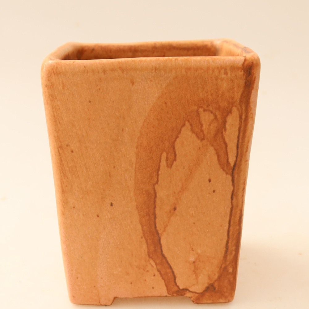 Ceramic bonsai pot, 7.5 x 7.5 x 10 cm, pink