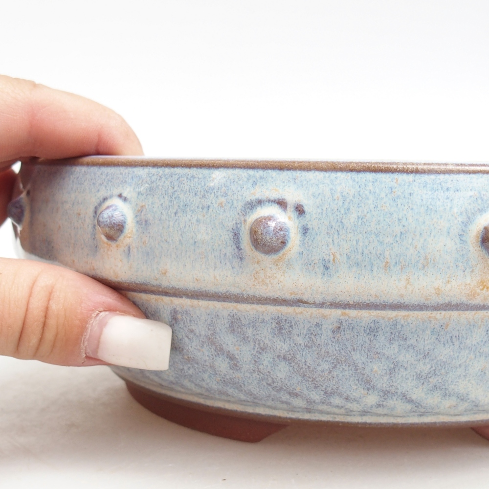 Ceramic bonsai bowl 20 x 20 x 7 cm, colour blue