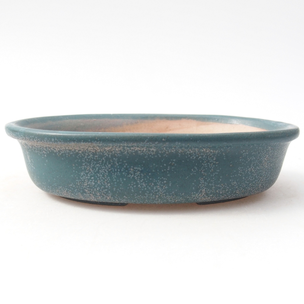Ceramic bonsai bowl 14,5 x 10,5 x 3,5 cm, colour blue