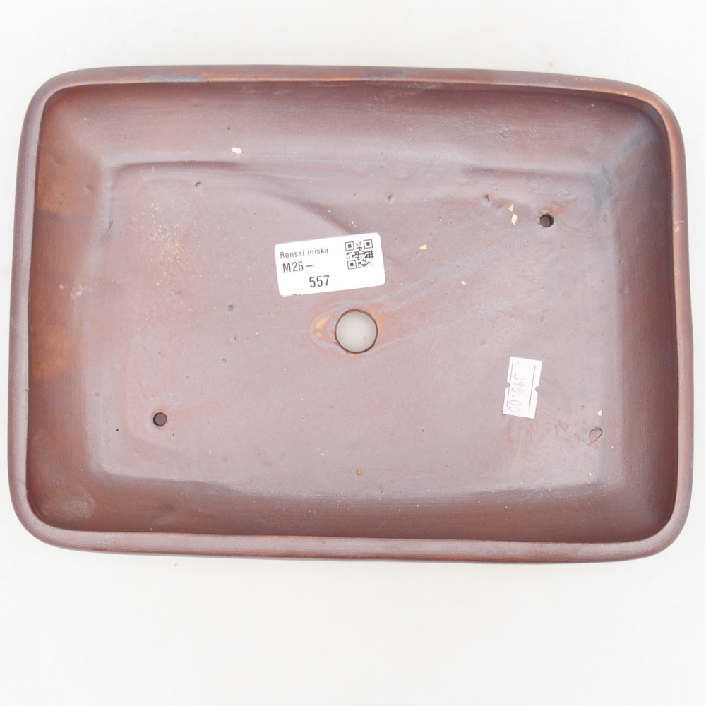 Ceramic bonsai bowl 24 x 17,5 x 4 cm, metal colour