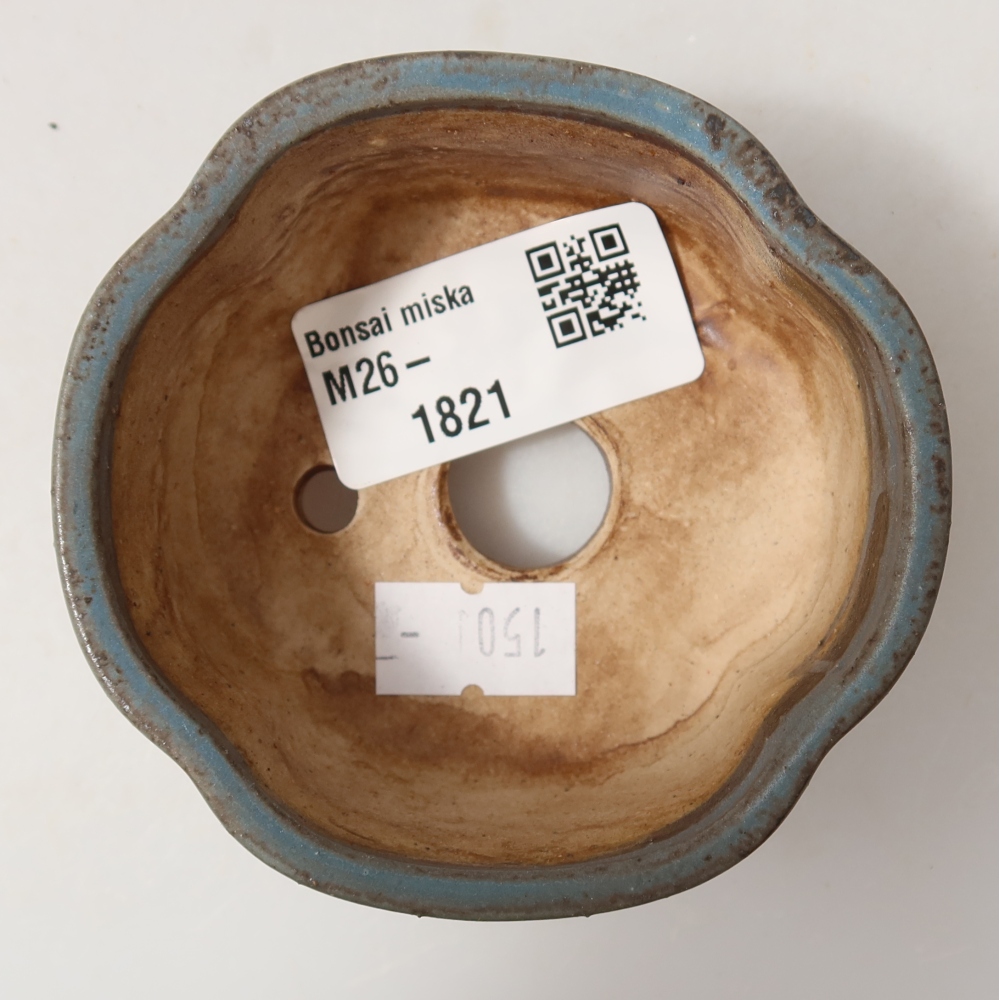 Ceramic bonsai pot, 8 x 7.5 x 3.5 cm, blue