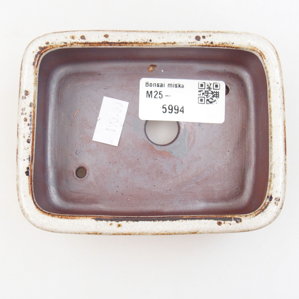 Ceramic bonsai bowl 11 x 8,5 x 3 cm, color white