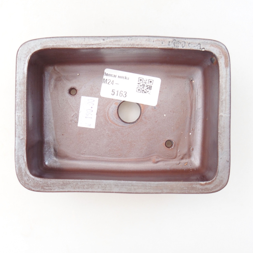 Ceramic bonsai bowl  13,5 x 9,5 x 4,5 cm, color brown