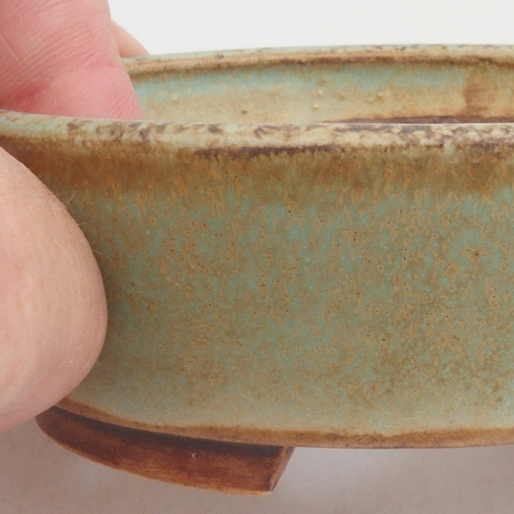 Ceramic bonsai bowl 9,5 x 8 x 3 cm, color green