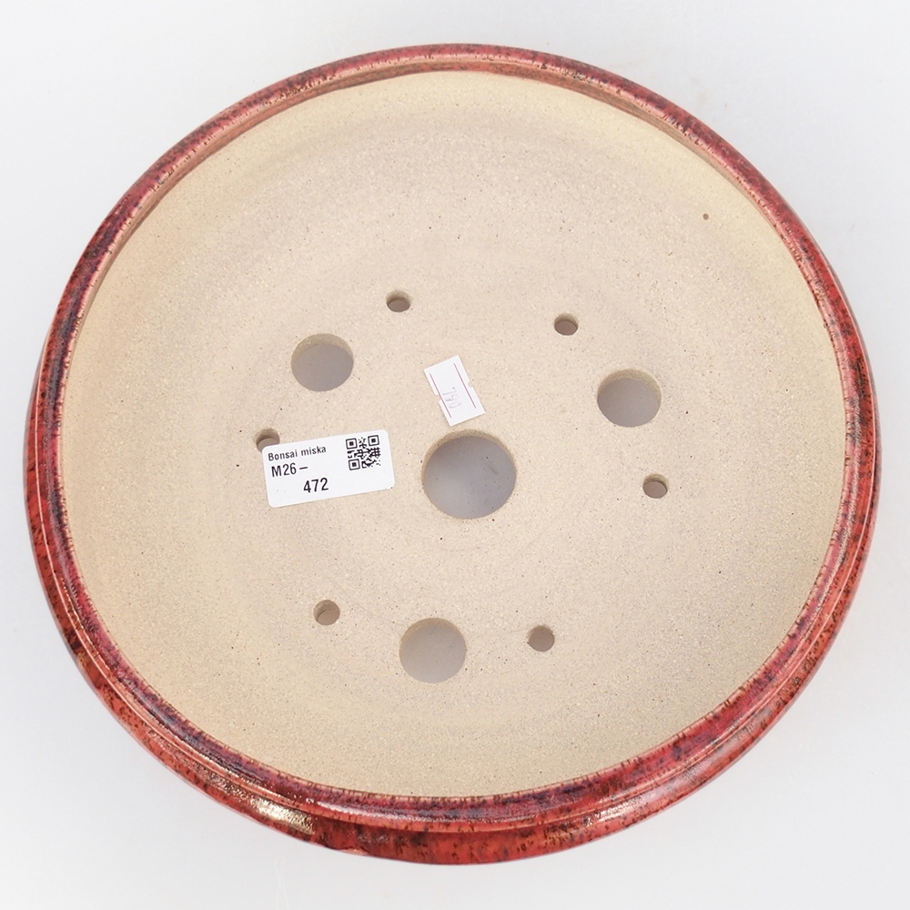 Ceramic bonsai bowl 25 x 25 x 7,5 cm, colour red