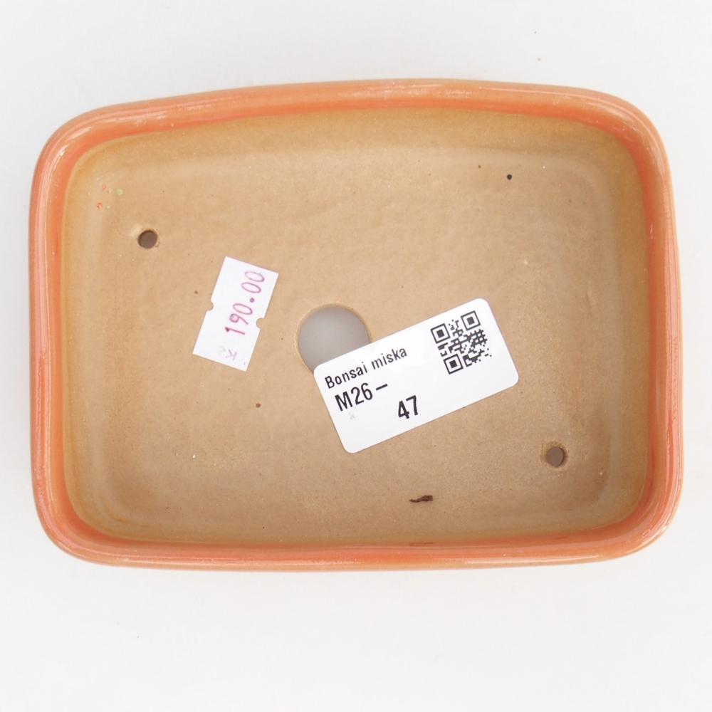 Ceramic bonsai bowl 12,5 x 9,5 x 3,5 cm, orange