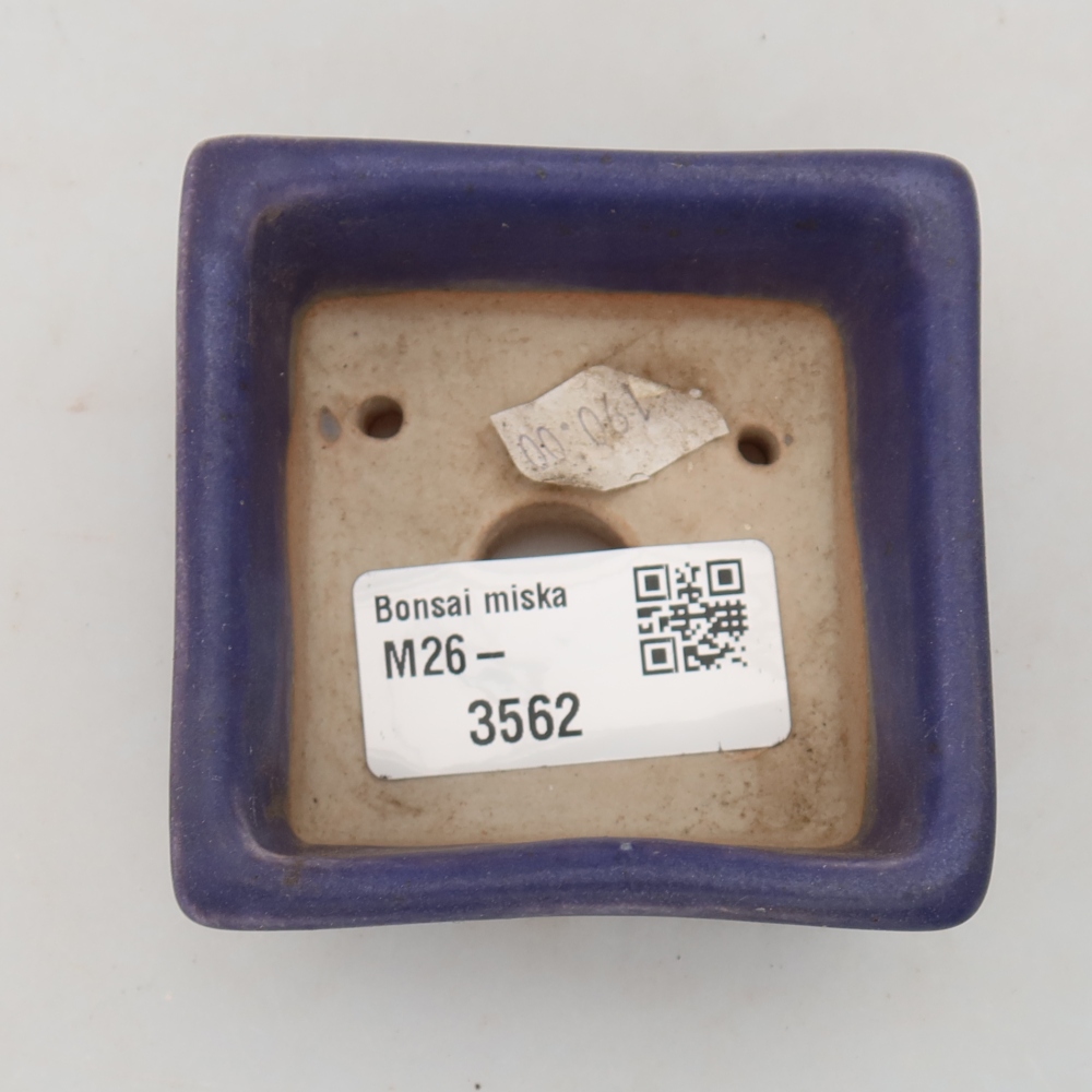 Ceramic bonsai pot, 7 x 7 x 3.5 cm, purple