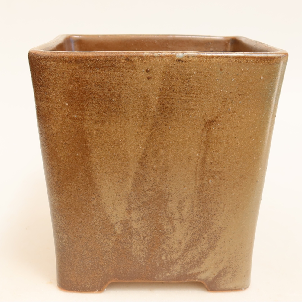 Ceramic bonsai bowl 13 x 13 x 13,5 cm, brown