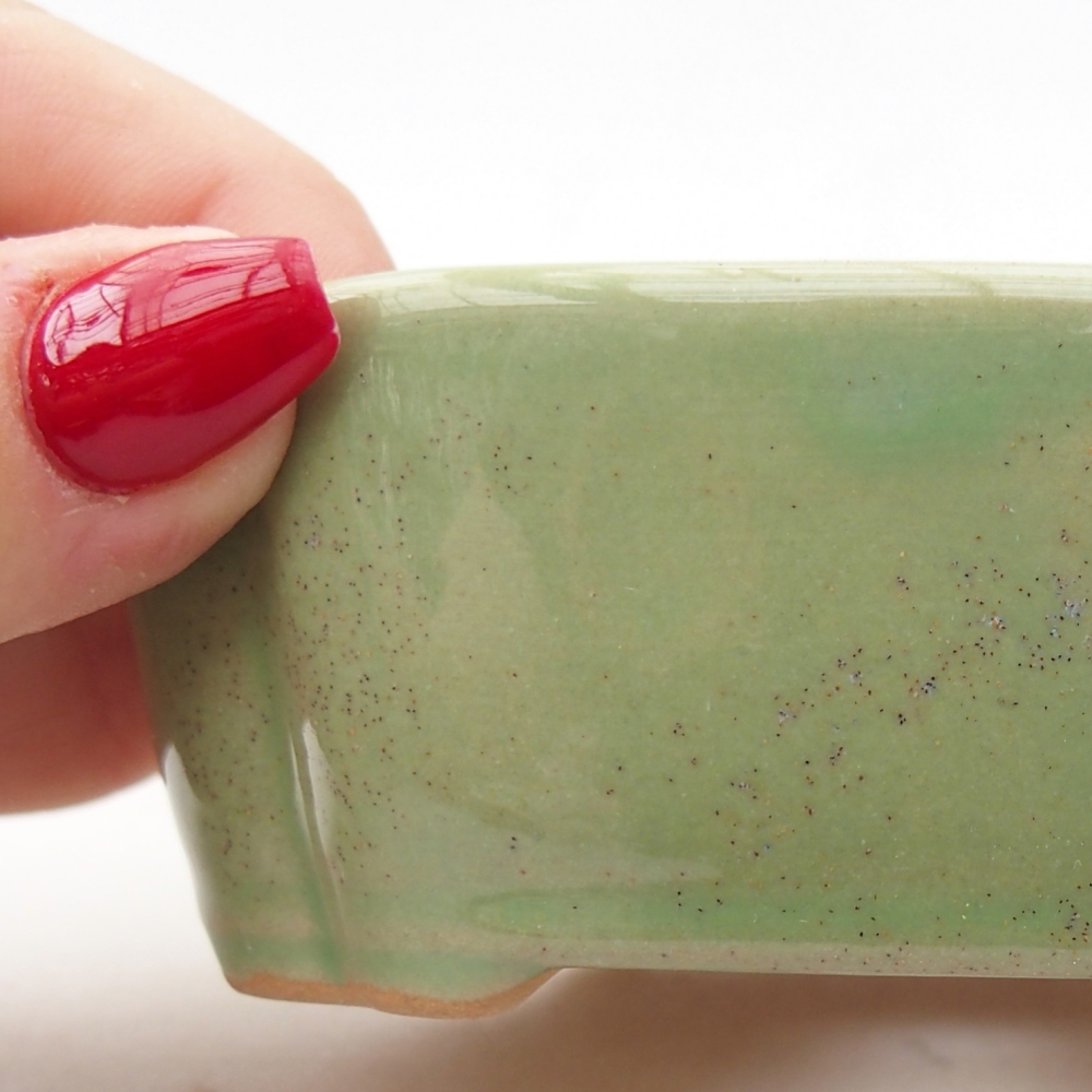 Ceramic bonsai bowl 10,5 x 8 x 3,5 cm, green