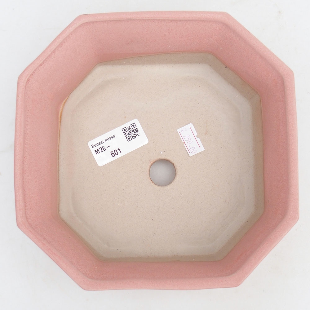 Ceramic bonsai bowl 17,5 x 17,5 x 6 cm, pink